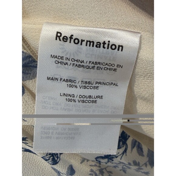 Reformation Alfred Floral Jumpsuit Pompadour Print Women’s Sz 6 Blue White NWT - Picture 9 of 16